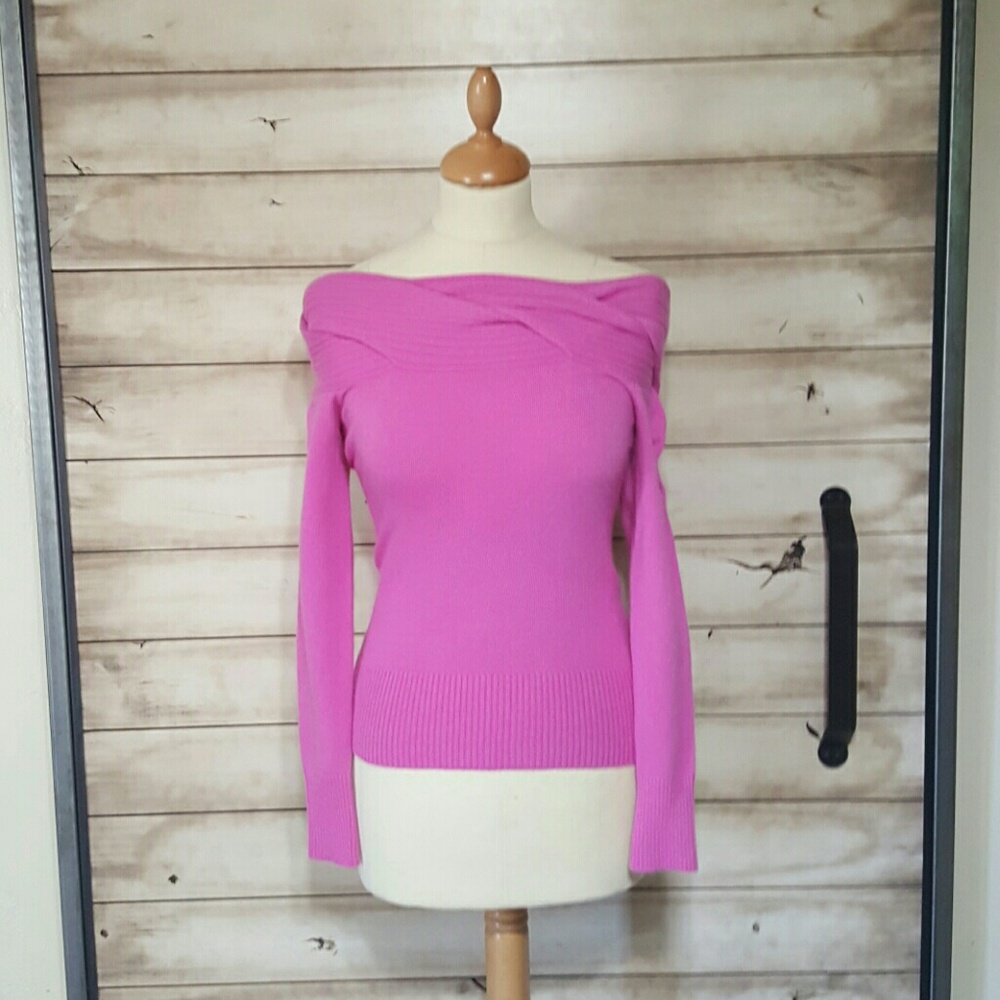 INC International Concepts Off-Shoulder Pink Sweater